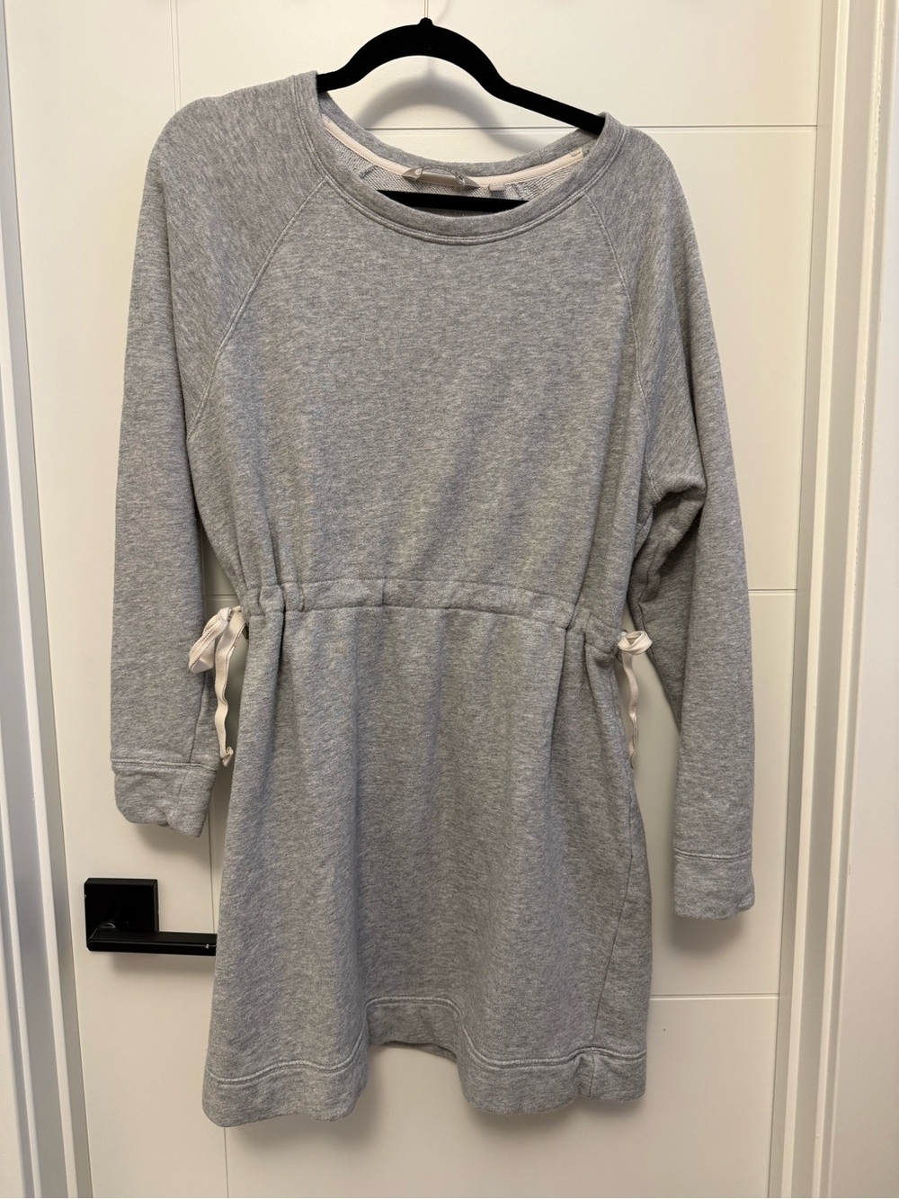 Athleta Light Grey Sweatshirt Dress with Side Ties